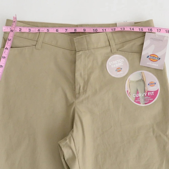 Dickies Beige Curvy Style Stretch Twill Pants Size 12R NWT - Picture 3 of 16
